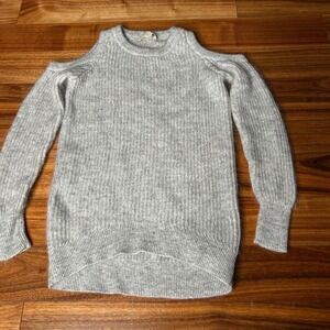 Michael Kors Gray Knit cold Shoulder wool blend Sweater xs